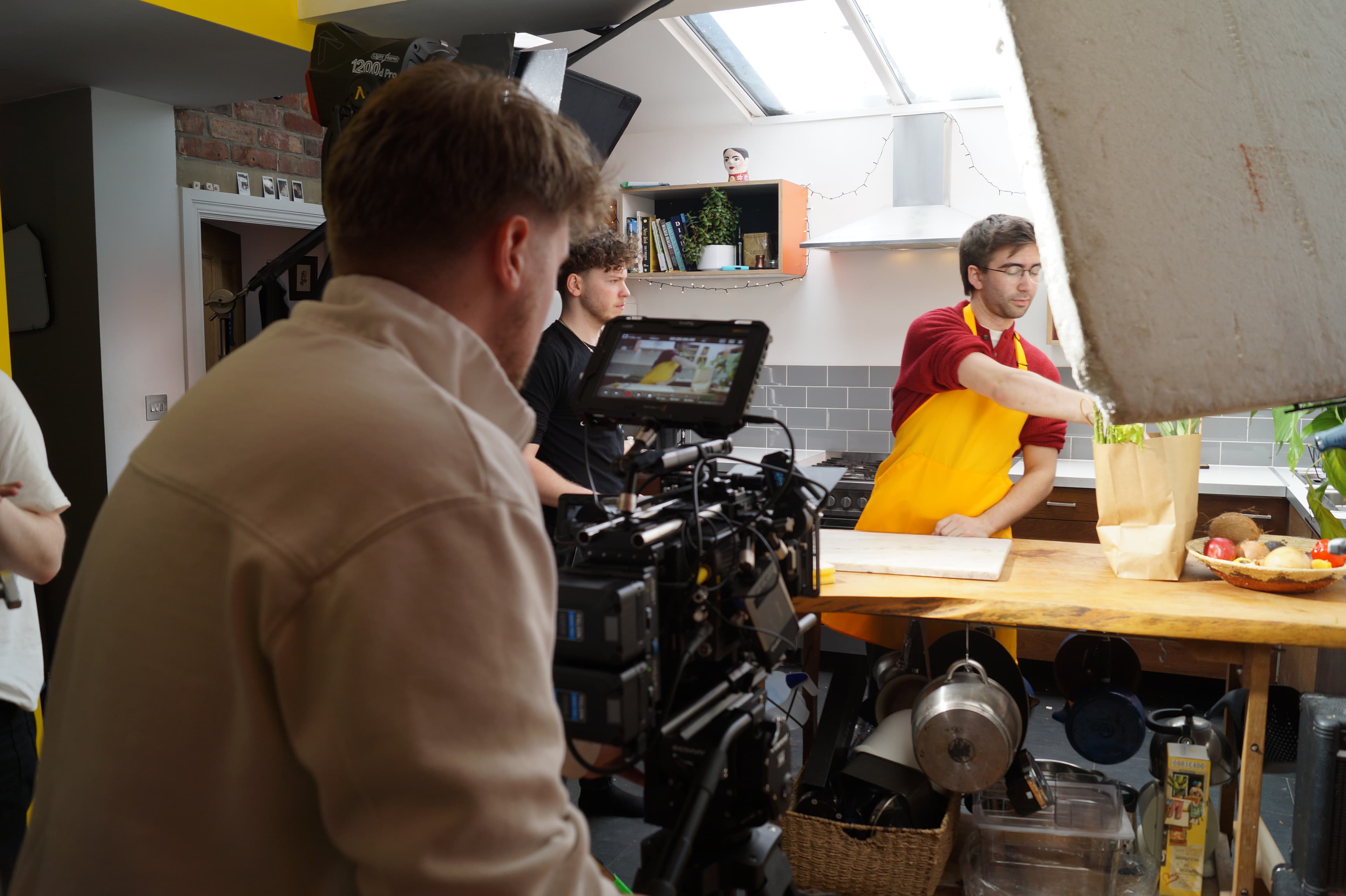 Josiah filming a charity campaign on set for Vault 5 Digital